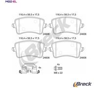 BRAKE PAD SET DISC BRAKE 24606 00 554 10 FOR AUDI A4/S4 A5/S5 CAGC/CJCC 2.0L A4