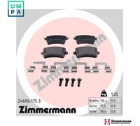 Brake pads 24606.175.3 ZIMMERMANN for AUDI Q5 A5 A5 Sportback A5 Convertible
