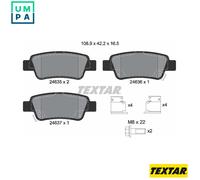 Textar 2463501 Rear Disc Brake Pad Set Fits Honda