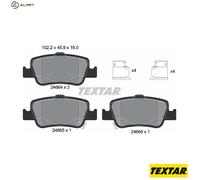 Textar Rear Disc Brake Pad Set 2466401 - Genuine OE Full Set of 4 for Toyota Auris/Corolla