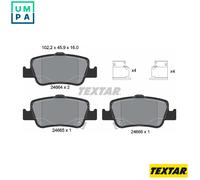 Textar Rear Disc Brake Pad Set 2466401 - Genuine OE Full Set of 4 for Toyota Auris/Corolla