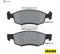 Textar Brake Pad Set 2467301 - Front - Fits Dacia Logan Pickup 1.4/1.6