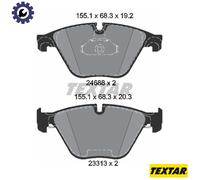 Textar Front Brake Pads 2468801 - Genuine OE Full Set of 4 for BMW 5 Series/6 RWD F10
