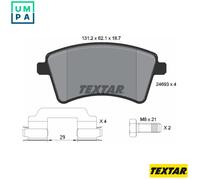 Textar Front Brake Pads 2469301 for Mercedes-Benz Citan, Renault Kangoo - Set of 4 with accessories