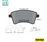Textar Front Brake Pads 2469301 for Mercedes-Benz Citan, Renault Kangoo - Set of 4 with accessories