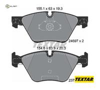 Front Brake Pad Set Prepared For Wear Indicator Fits BMW 5 Series TEXTAR 2469701
