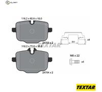 Brake Pads Full Set Of 4 Rear + Accessories 2470301 Textar BMW