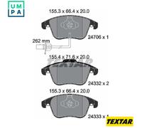 Textar Brake Pads 2470601 – Genuine OE Front Full Set of 4 – Fits Audi A4/A5 Allroad