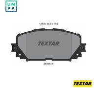 Textar Front Brake Pads 2470801 54.3x122.9mm Set of 4 Fits Toyota Yaris/Vios/Vitz, Daihatsu Charade