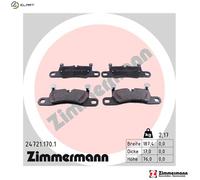 Brake pads 24721.170.1 ZIMMERMANN for PORSCHE VW