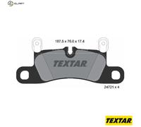 Textar Rear Brake Pad Set 2472102 – Full Set of 4 with Counterweights – Fits Porsche Cayenne