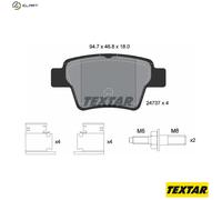Textar 2473701 Rear Disc Brake Pad Set Fits Peugeot