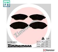 ZIMMERMANN 24738.200.1 Brake pad set