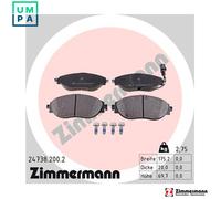 Brake pads 24738.200.2 ZIMMERMANN for VW SEAT SKODA AUDI CUPRA
