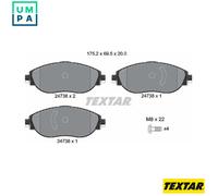 Textar 2473806 Front Disc Brake Pad Set Fits Audi VW