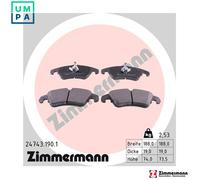 ZIMMERMANN 24743.190.1 Brake pad set