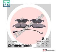 BRAKE PAD SET DISC BRAKE 24743.190.3 FOR AUDI CMGB/CGLC 2.0L 4cyl A6