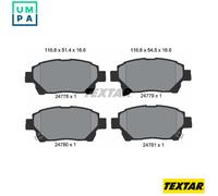 Textar Front Brake Pads fits Aston Martin Cygnet Toyota iQ Scion 2477801