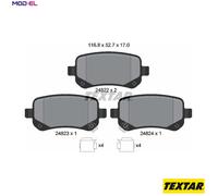 Textar 2482201 Rear Disc Brake Pad Set Fits Chrysler Dodge Fiat VW