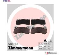 Zimmermann 24847.170.1 Set of Brake Pads, Front, 4 Anti-Vibration Plates
