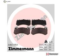 Zimmermann 24847.170.1 Set of Brake Pads, Front, 4 Anti-Vibration Plates