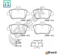 BRAKE PAD SET DISC BRAKE 24848 00 704 00 FOR MERCEDES-BENZ GLA-CLASS/SUV SLK
