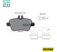 Genuine OE Textar Brake Pads Full Set Of 4 Rear With Accessories 2484803