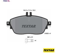 Textar Front Brake Pad Set 2486901 - Disc, Full Set of 4 for Infiniti Mercedes