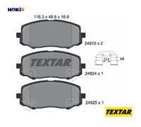 Front Brake Pad Set With Acoustic Wear Warning Fits Hyundai i20 TEXTAR 2491001