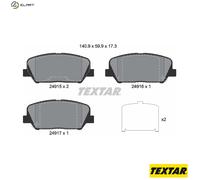 Textar 2491501 Front Disc Brake Pad Set Fits Hyundai Kia