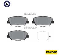 Textar 2491501 Front Disc Brake Pad Set Fits Hyundai Kia