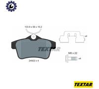 Textar Rear Axle Disc Brake Pad Set 2492204 Full Set of 4 with Accessories Fits Citroen DS