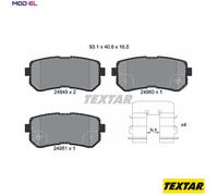 Textar Brake Pads 2494901 - Rear Full Set of 4 - Genuine OE - Fits Hyundai i20