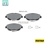 TEXTAR 2500601 Brake Pads Set Front for Toyota Avensis Verso