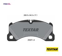 TEXTAR Brake pad set prepared for wear indicator 2500701 Brake pads,Brake pad set, disc brake VW,AUDI,PORSCHE,Touareg (7P5, 7P6),e-tron GT Limousine