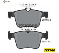 Textar Rear Brake Pad Set 2500901 – Full Set of 4, fits Audi A3, VW Golf, TT, Passat, Skoda Superb