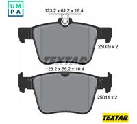 Textar Rear Brake Pad Set 2500901 – Full Set of 4, fits Audi A3, VW Golf, TT, Passat, Skoda Superb