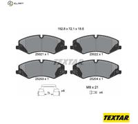 Textar Front Brake Pad Set 2502201 - Full Set of 4 with Accessories - Fits Land Rover
