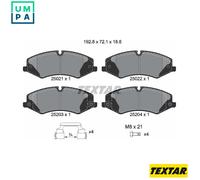 Textar Front Brake Pad Set 2502201 - Full Set of 4 with Accessories - Fits Land Rover