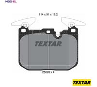 Textar Front Brake Pad Set 2502801 - Brembo System, 114.8mm Width, Fits BMW