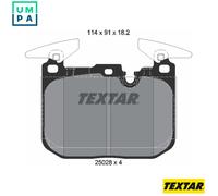 Brake Pad Set For Disc Front Brembo System 114.8mm Width Fits BMW TEXTAR 2502801