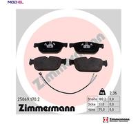 Brake pads 25069.170.2 ZIMMERMANN for PEUGEOT CITROËN DS