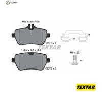 Genuine OE Textar Brake Pads Full Set Of 4 Rear With Accessories 2507103