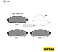 Textar Front Brake Pad Set 2508703 Full Set of 4 1 Year Warranty Fits Mitsubishi L200 Fiat Fullback