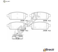 Brake pads 25096 00 704 20 BRECK for OPEL CHEVROLET VAUXHALL