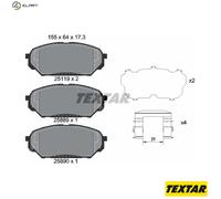 Textar 2511901 Front Axle Disc Brake Pad Set Fits Hyundai