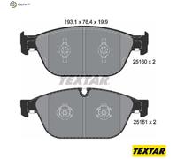 Textar Front Brake Pad Set 2516002 – Genuine OE, Set of 4, Fits Audi A8 & Q5 AWD (8RB)