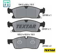Textar Front Brake Pads 2519002 – Full Set of 4 – Fits Jeep Grand Cherokee & Dodge Durango