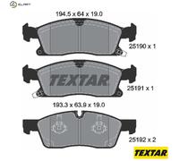 Textar Front Brake Pads 2519002 – Full Set of 4 – Fits Jeep Grand Cherokee & Dodge Durango