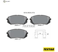 Brake Pads Set 2520501 Front Textar 581012SA70 581012SA75 581013SA20 581013ZA10